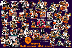 Retro Pin Up Girl Halloween Stickers | Sarcastic Stickers Product Image 1