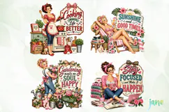 Retro Pin Up Housewife PNG Product Image 1