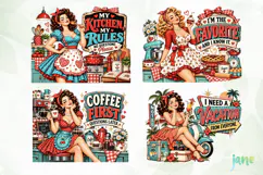 Retro Pin Up Housewife PNG Product Image 1