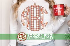 Retro Santa &amp; Gingham Christmas Scalloped Monogram Set PNG Product Image 1
