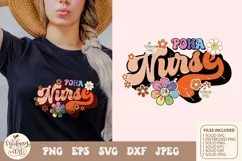 Retro POHA nurse floral svg png sublimation, distressed png Product Image 2