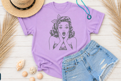Retro Pop Art Woman Surprised Comic Girl PNG Product Image 2