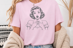 Retro Pop Art Woman Surprised Comic Girl PNG Product Image 3