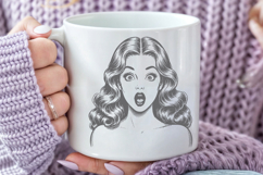 Retro Pop Art Woman Surprised Comic Girl PNG Product Image 4