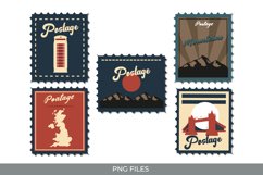 Retro Postage Stamps Clipart Product Image 1