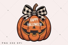 Retro Preppy Fall Pumpkin png, Halloween Jack O’ Lantern png Product Image 1