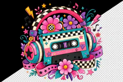 Retro tumbler, mug wrap, clipart sublimation design Product Image 2