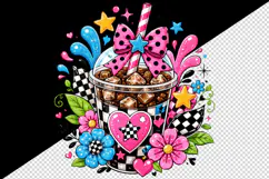 Retro tumbler, mug wrap, clipart sublimation design Product Image 2