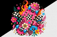 Retro tumbler, mug wrap, clipart sublimation design Product Image 2