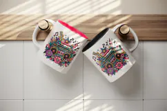 Retro tumbler, mug wrap, clipart sublimation design Product Image 3