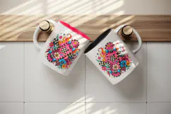 Retro tumbler, mug wrap, clipart sublimation design Product Image 3