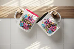 Retro tumbler, mug wrap, clipart sublimation design Product Image 3