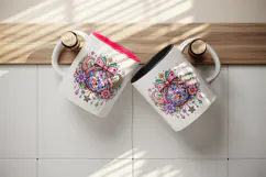 Retro tumbler, mug wrap, clipart sublimation design Product Image 3