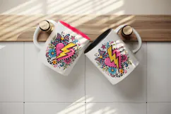 Retro tumbler, mug wrap, clipart sublimation design Product Image 3