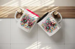 Retro tumbler, mug wrap, clipart sublimation design Product Image 3
