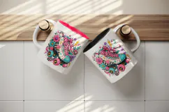 Retro tumbler, mug wrap, clipart sublimation design Product Image 3