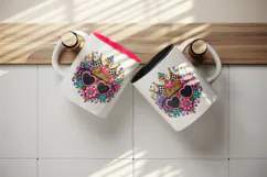 Retro tumbler, mug wrap, clipart sublimation design Product Image 3