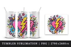 Retro tumbler, mug wrap, clipart sublimation design Product Image 4