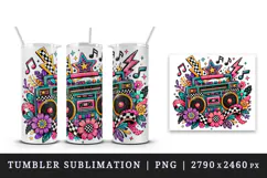 Retro tumbler, mug wrap, clipart sublimation design Product Image 4