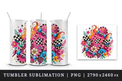 Retro tumbler, mug wrap, clipart sublimation design Product Image 4
