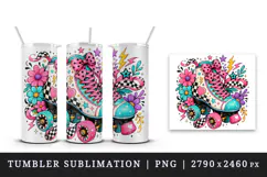 Retro tumbler, mug wrap, clipart sublimation design Product Image 4