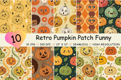 retro pumpkin patch, funny smile design, groovy 70s pattern, happy Halloween art, psychedelic pumpkin design, silly face pattern, vintage fall fun, playful patch art, quirky Halloween design, party decor pattern