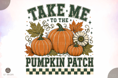Retro Pumpkin Patch Png, Trendy Fall Sublimation PNG Product Image 1