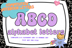 Composition Notebook Alphabet Back To School Retro Letters Product Image 1