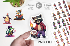 Retro Quirky Critters Sticker Product Image 1