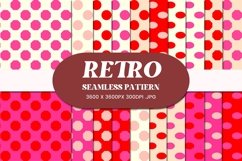 Retro Red Dot Octagon Oval Seamless Pattern Product Image 1