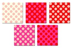 Retro Red Dot Octagon Oval Seamless Pattern Product Image 3