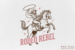 Retro Rodeo Rebel Cowgirl Lasso PNG Product Image 1