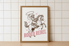 Retro Rodeo Rebel Cowgirl Lasso PNG Product Image 5