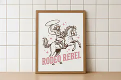 Retro Rodeo Rebel Cowgirl Lasso PNG Product Image 5