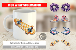 Retro Roller Rink Skate Mug Wrap Product Image 1