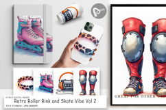 Roller Rink Skate Vibe Digital Paper Product Image 1