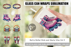 Retro Roller Rink Skate Glass Can Product Image 1