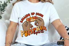 Retro Rolling Up Some Pumpkin Spirit PNG | Fall PNG Product Image 3