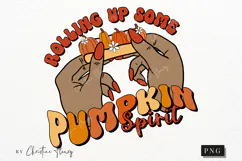 Retro Rolling Up Some Pumpkin Spirit PNG | Fall PNG Product Image 4