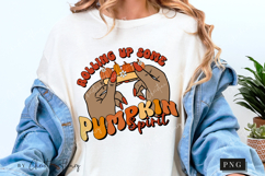 Retro Rolling Up Some Pumpkin Spirit PNG | Fall PNG Product Image 5