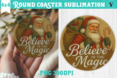 Retro Christmas Round Coasters | Christmas quotes Product Image 1