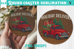 Retro Christmas Round Coasters | Christmas quotes Product Image 1
