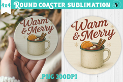 Retro Christmas Round Coasters | Christmas quotes Product Image 1
