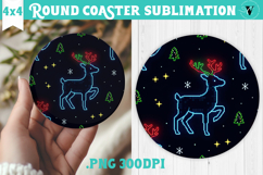 Vintage vibe Round Coaster | 90s graffiti style christmas Product Image 1
