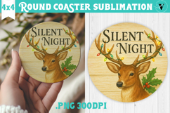 Retro Christmas Round Coasters | Christmas quotes Product Image 1