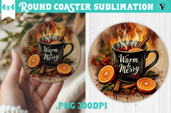 Retro Christmas Round Coasters | Christmas quotes Product Image 1