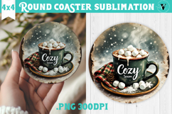Retro Christmas Round Coasters | Christmas quotes Product Image 1