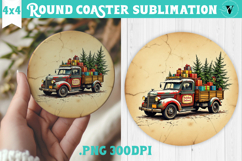 Retro Christmas Round Coasters | Christmas quotes Product Image 1