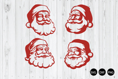 Retro Santa Face SVG, Christmas Santa Claus SVG Product Image 1