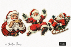 Retro Santa Claus Clipart | Retro Christmas PNG Product Image 1